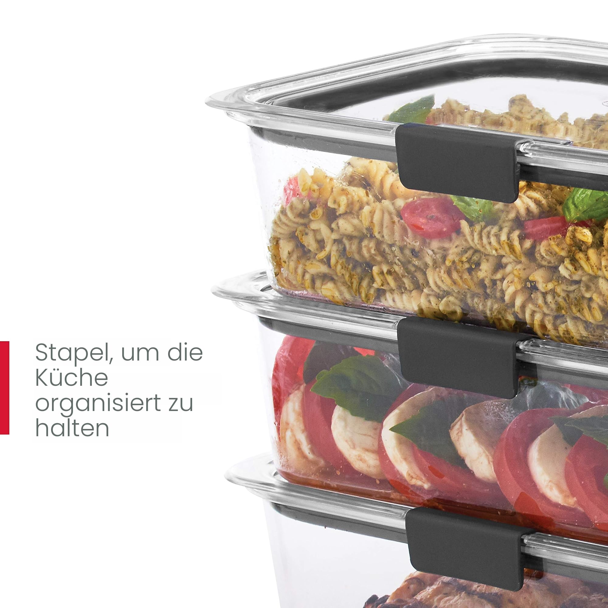 Rubbermaid 2108389 Brilliance Aufbewahrungsbehälter aus Kunststoff, BPA-frei, auslaufsicher, transparent, 44-teilig