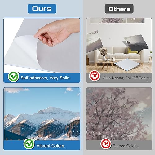 Miniatura 7 de Paquete de 6 paneles acústicos artísticos de espuma a prueba de sonido para paredes, paneles decorativos absorbentes de sonido de 72 x 48 pulgadas