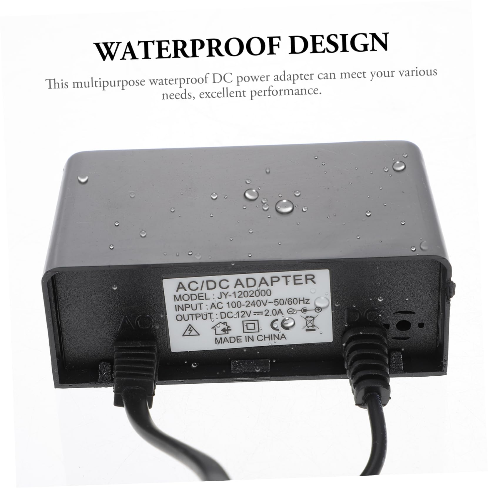 Holibanna Adattatore Alimentazione Antipioggia 12v 2a per LED e Telecamere Alimentatore Switching Resistente per Esterni Compatibile 100-240v AC
