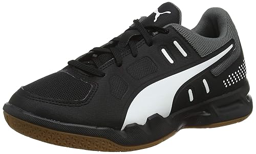 Puma Boys Auriz Jr Black-White-Castlerock-Gum Closed Shoe-11 Kids UK (10563803)