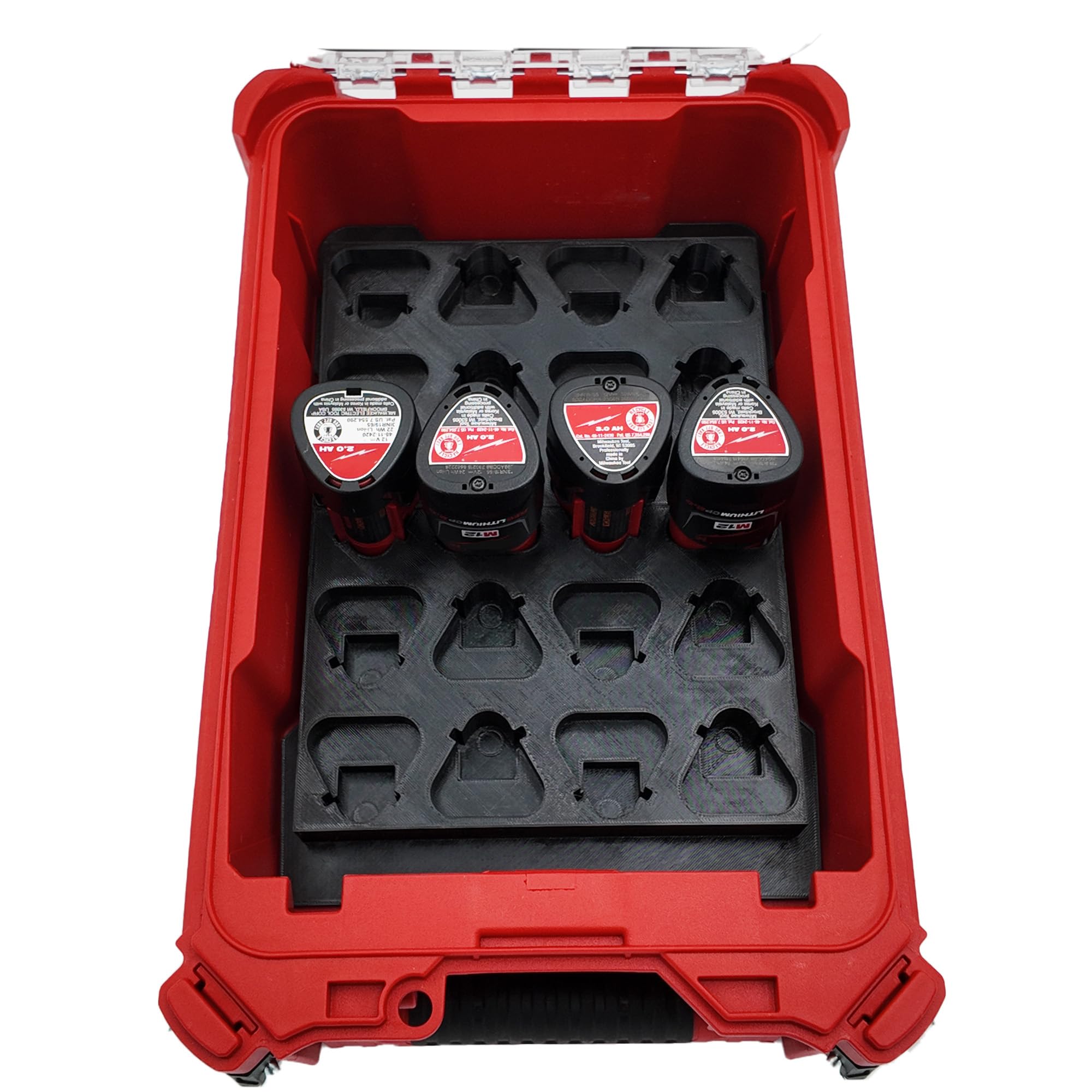 Packout Battery Organizer for Milwaukee M12 Batteries and Compact Tool Box model (48-22-8435)