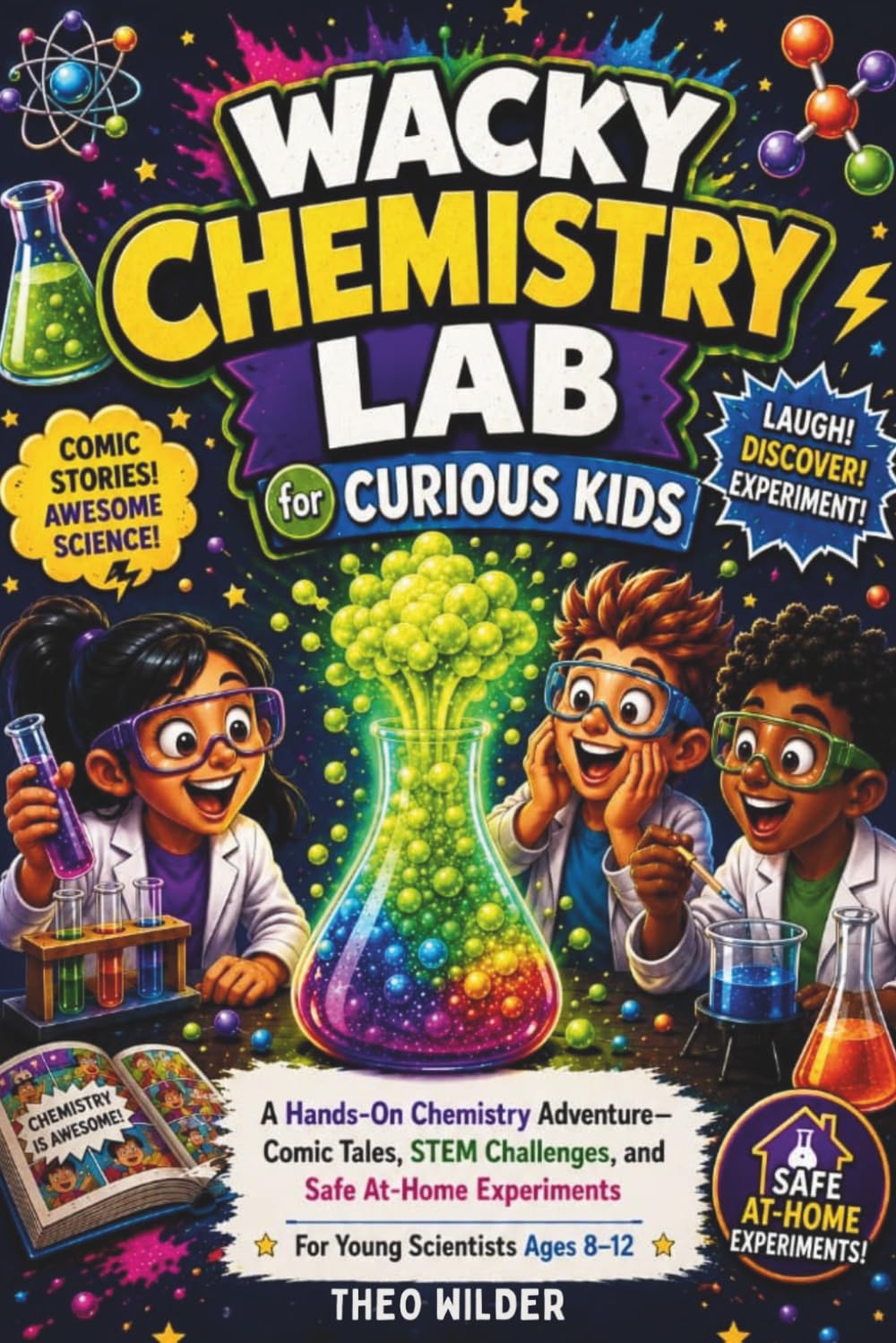 Wacky Chemistry Lab for Curious Kids: A Hands-On Chemistry Adventure Packed with Hilarious Comic Tales, STEM Challenges, Mind-Blowing Facts, and Safe At-Home Experiments for Young Scientists Ages 8–12