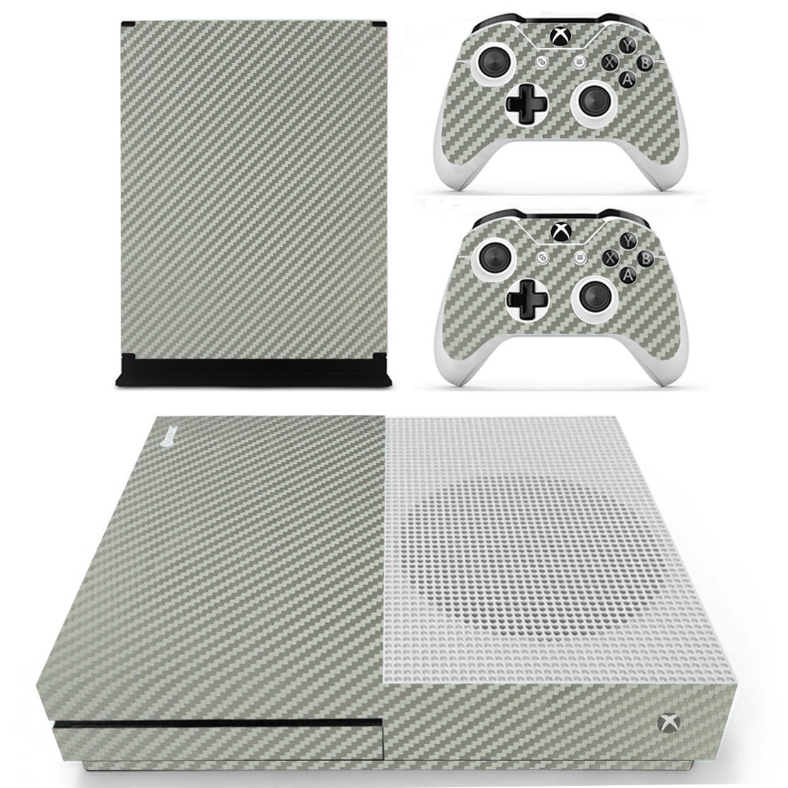 DOTBUY Vinyl Decal Full Body Skin Sticker For Microsoft Xbox One S Console And 2 Controllers And Kinect 2.0 (Carbon Fiber Black) — view 30