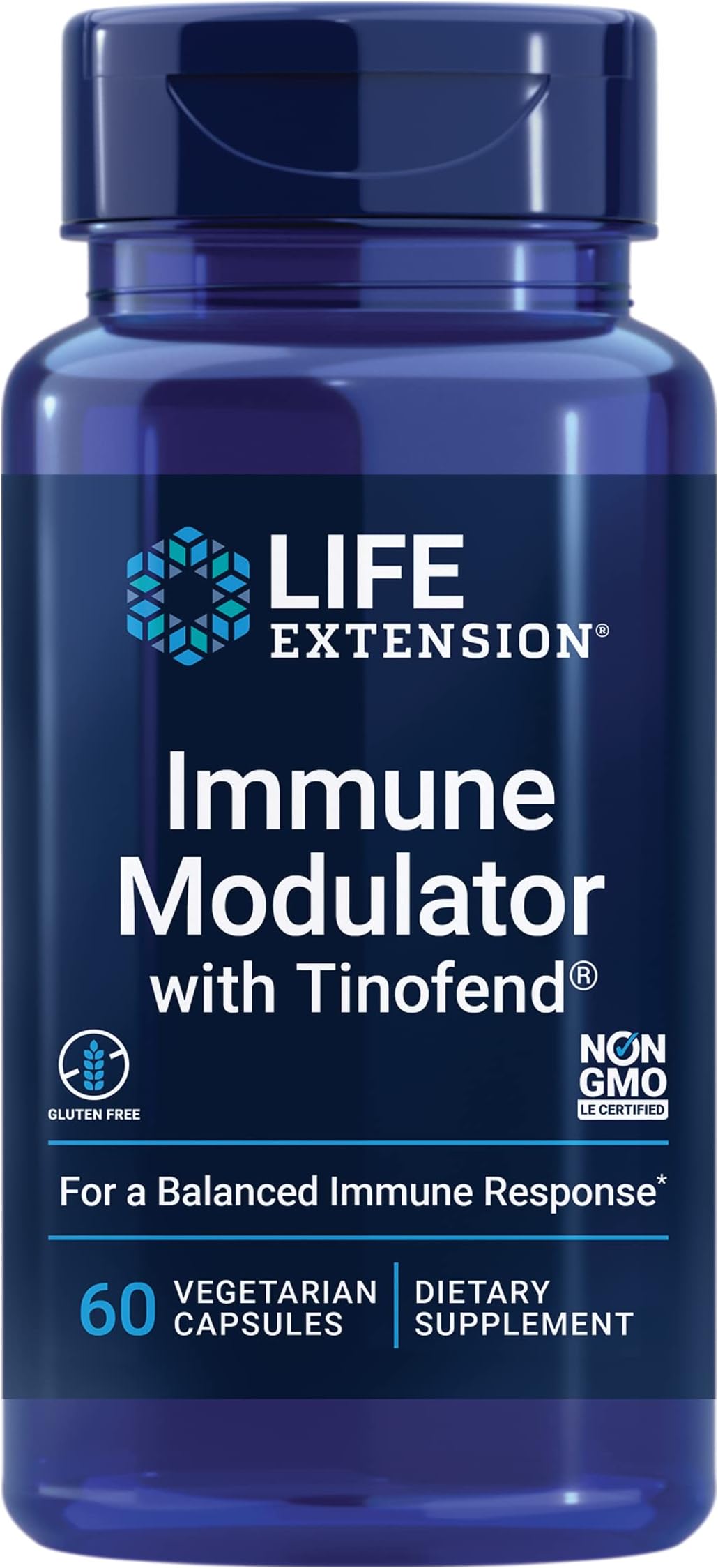 Life Extension Immune Modulator with Tinofend®, Powerful Immune Health Support, standardized Tinospora Plant Extract, Gluten-Free, Non-GMO, Vegetarian, 60 Capsules