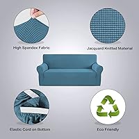 Vista 4 de H.Versailtex - Fundas elásticas para sofás/sillones, fundas para sofás de sala de estar, cubierta para sofá de 3 cojines, con tela jacquard gruesa a