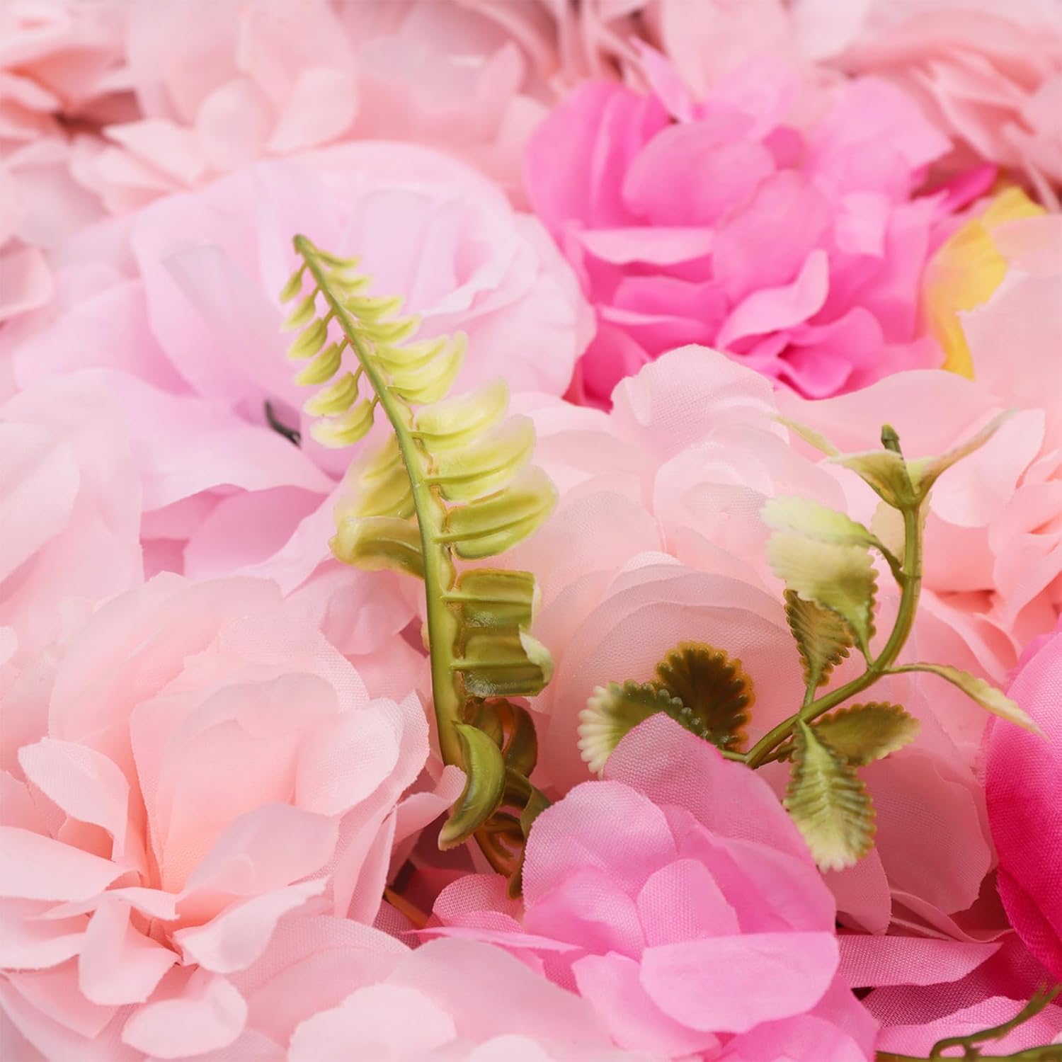 12 Pcs Artificial Flower Wall Panel Dahlia and Rose Flowers Wall Backdrop 3D Silk Hydrangea Floral Wall Decor for Wedding Party Event Photo Stage, 23.62 * 15.75 Inch (Light Pink)