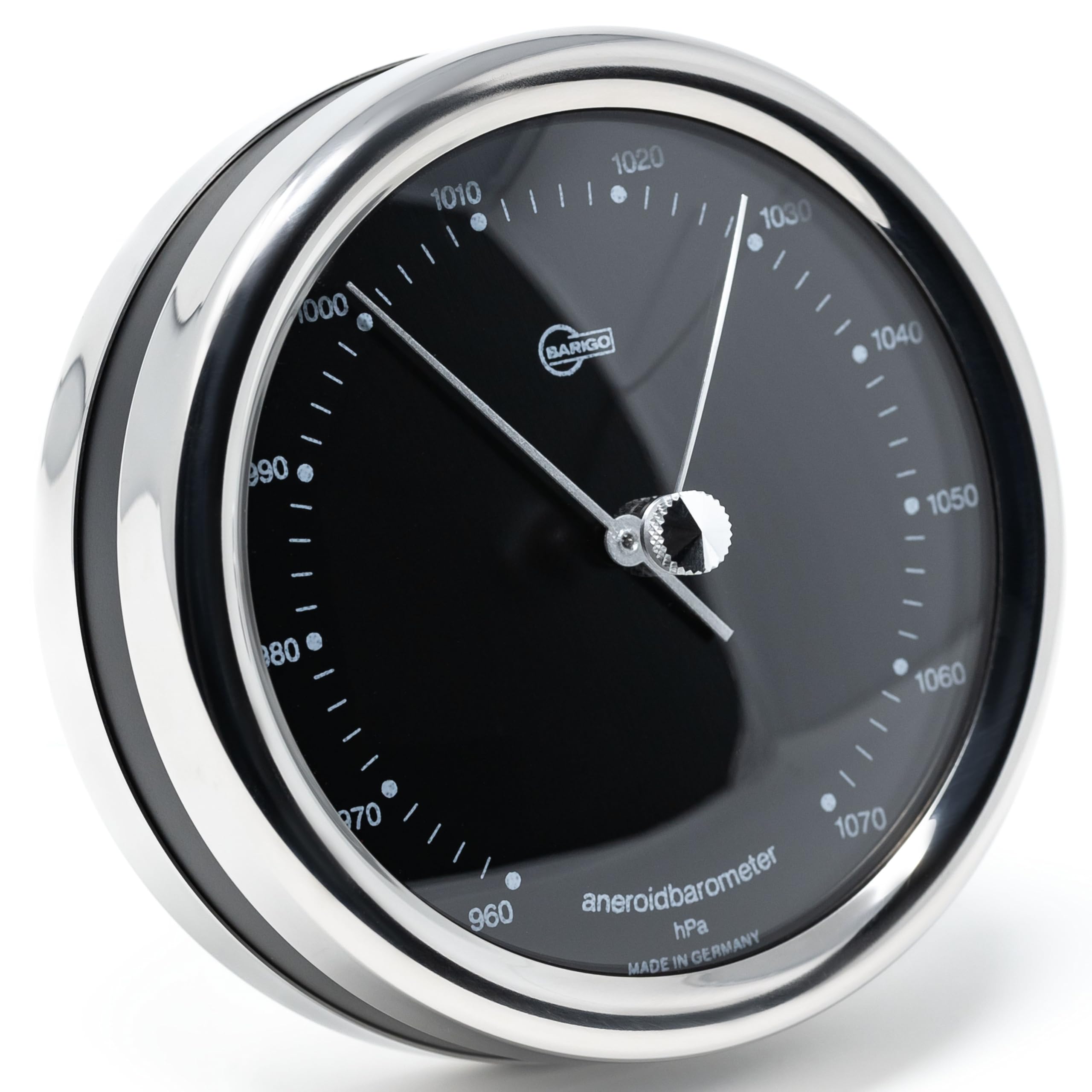 BARIGO 823 RFPO.06 ORION barometro 100 x 35 mm – con cassa in acciaio inox lucidato – quadrante nero