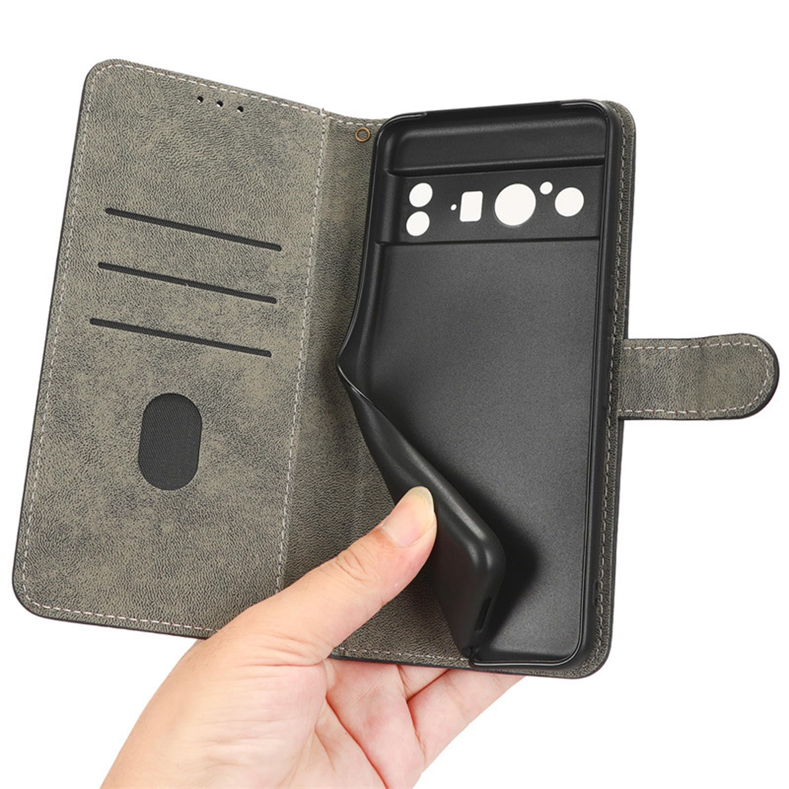 Foluu - Funda Para Google Pixel Fold De Piel, Piel Sintética + Carcasa