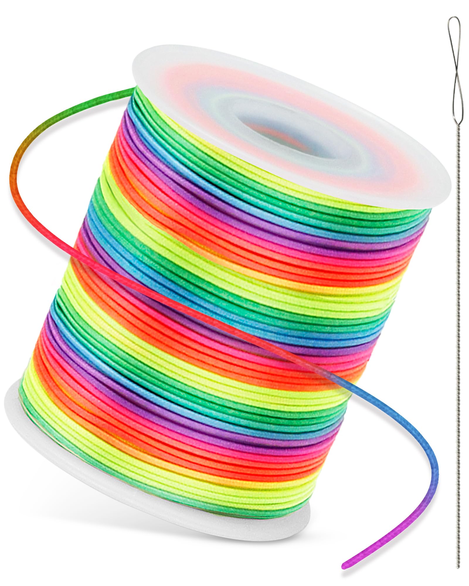 FIVEIZERO 1mm Rainbow Elastic Bracelet String, 1 Roll, 328 Ft
