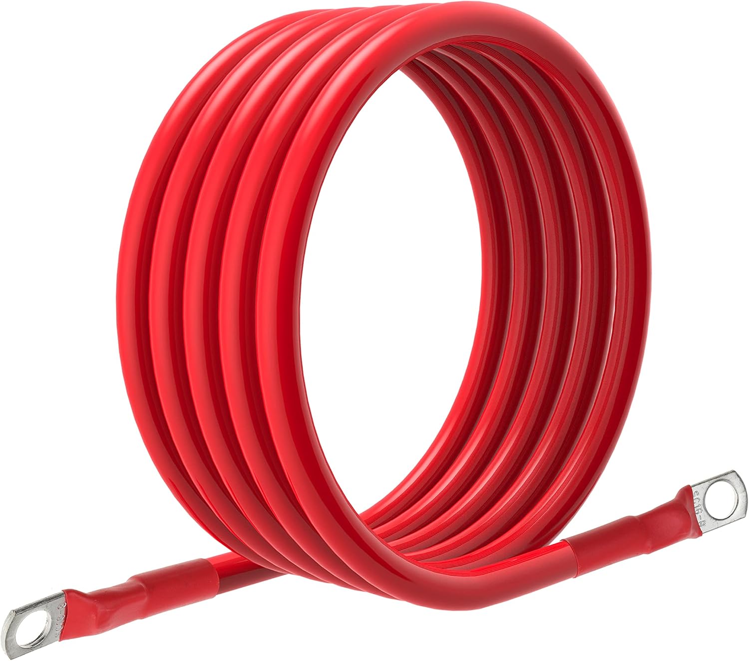 6 AWG Battery Cable 6 Gauge Battery Wires with 5/16 terminals Power Inverter Cables for Solar Boat Marine RV Car (6FT, 1 red +1 black cable)