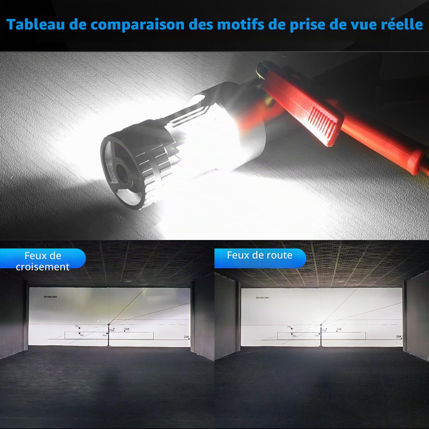 S2 Ba20d LED Phare, Ampoule de Phare de Moto à LED, DC12V 35W Haut/Bas Faisceau Phare, Super Lumineux 2900 Lumens 6500K Blanc pour Moto Scooter,Voitures Électriques, 1 Pc