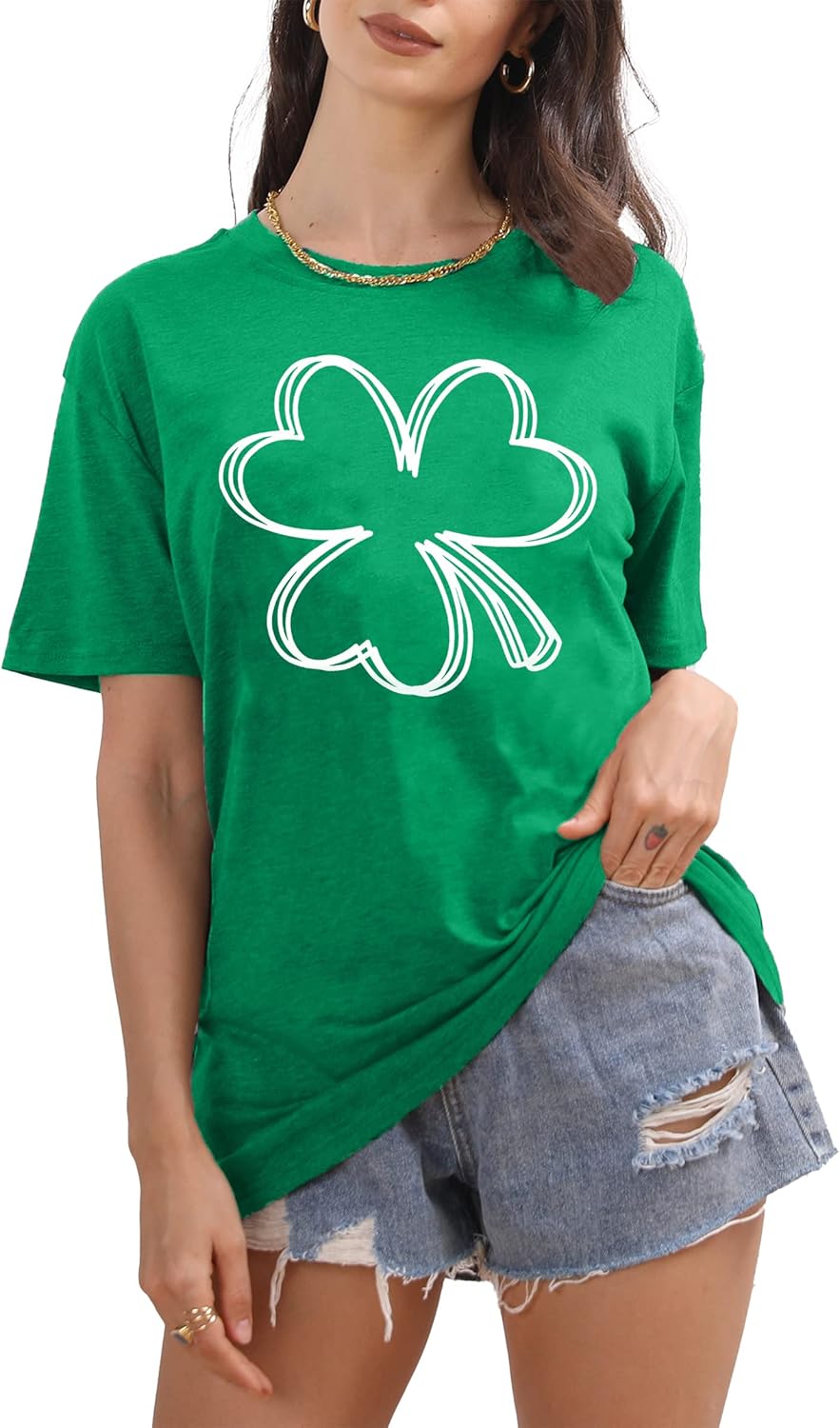 St Patricks Day Shirts for Women Shamrock Tshirt Casual Graphic T Shirt Irish Tee Tops - Image 3