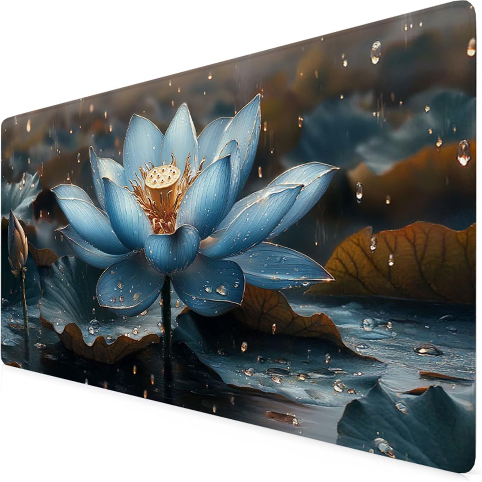 Brązowa podkładka pod mysz do gier XXL 1000 x 500 x 3 MM podkładka pod mysz na biurko wodoodporna podkładka pod mysz kwiatową z antypoślizgową gumową podstawą krawędziami zszyta podkładka pod mysz do