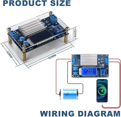 Miniatura 7 de DROK Convertidor de corriente CC 53 V-32 V a 12 V-32 V 12 A fuente de alimentación ajustable 5 V 9 V 12 V 24 V 30 V 32 V regulador de voltaje