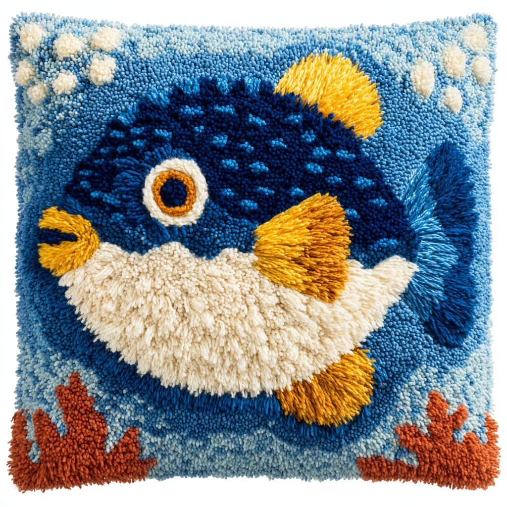WallustrioaW Latch Hook Cushion Kit,Animal