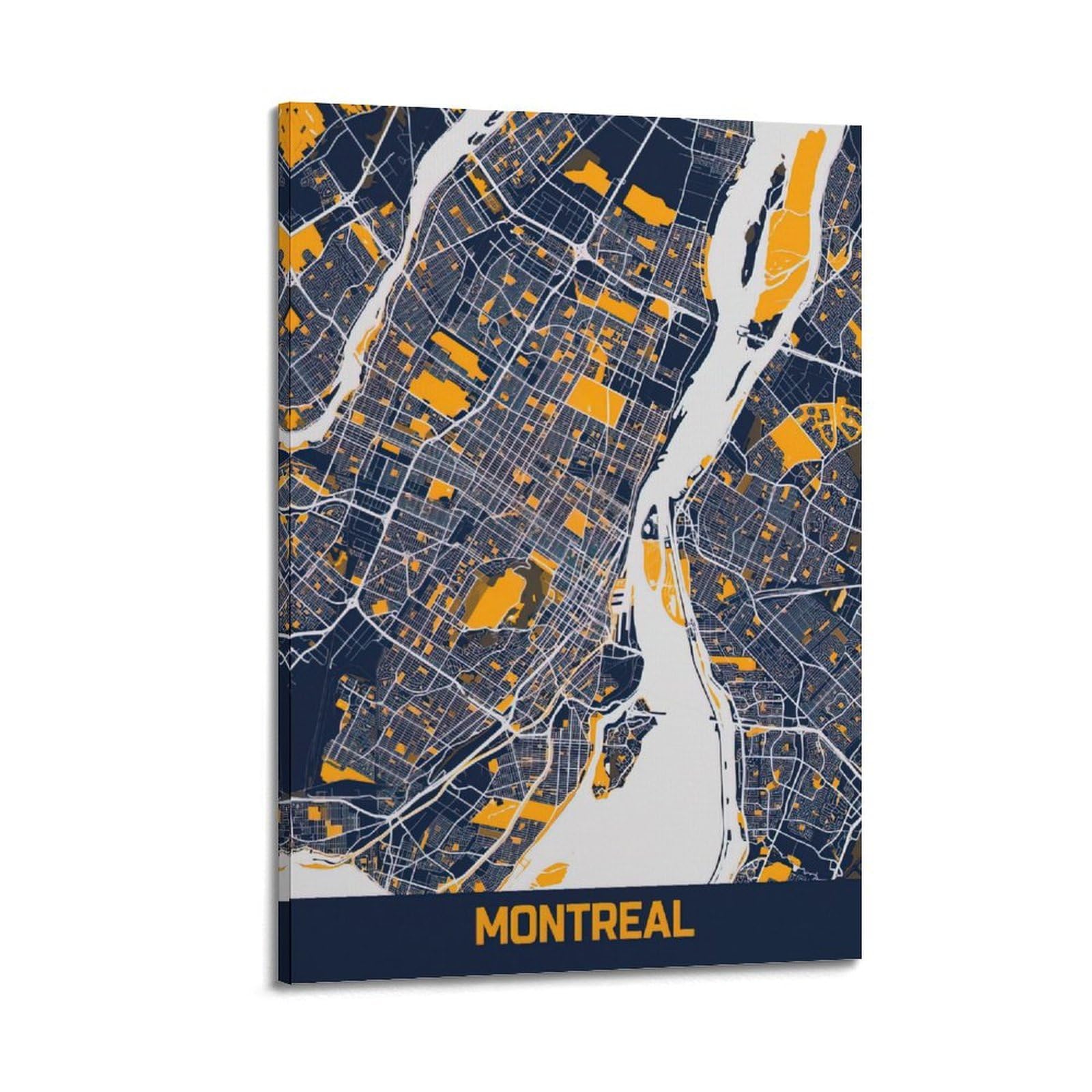 OKAHYS Map Poster North America Canada Montreal Decorative Painting Canvas Wall Artworks Picture 20x30inch(50x75cm)