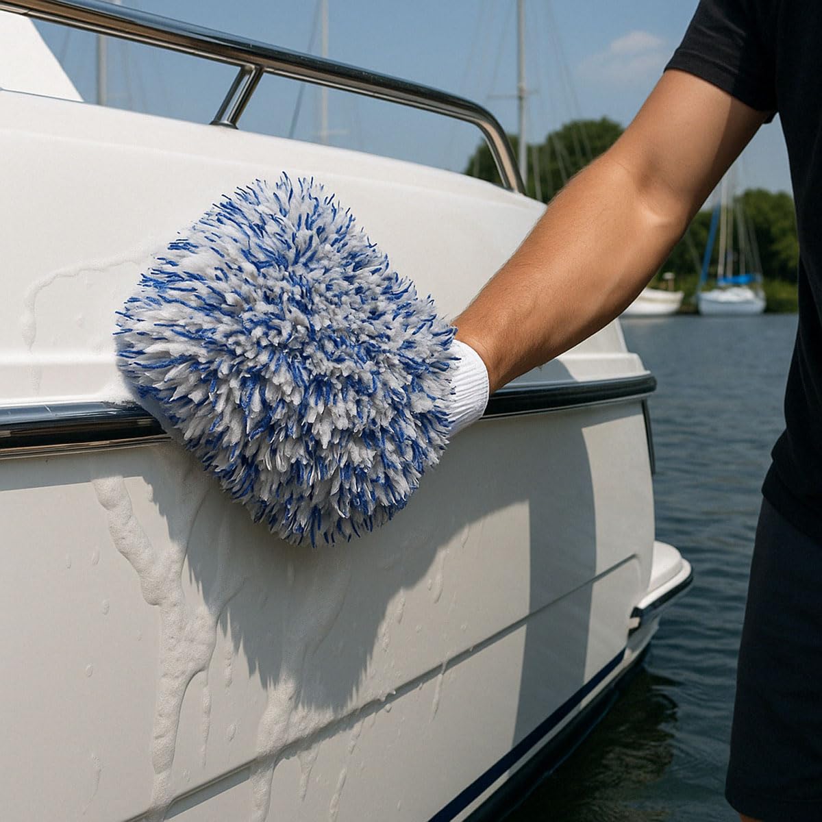 wortek Koch Chemie No Yellow Cleaner 10 l NYC wraz z rękawicą do mycia z mikrofibry Anti Gilb GFK środek czyszczący żelcoat środek do usuwania żółknięcia
