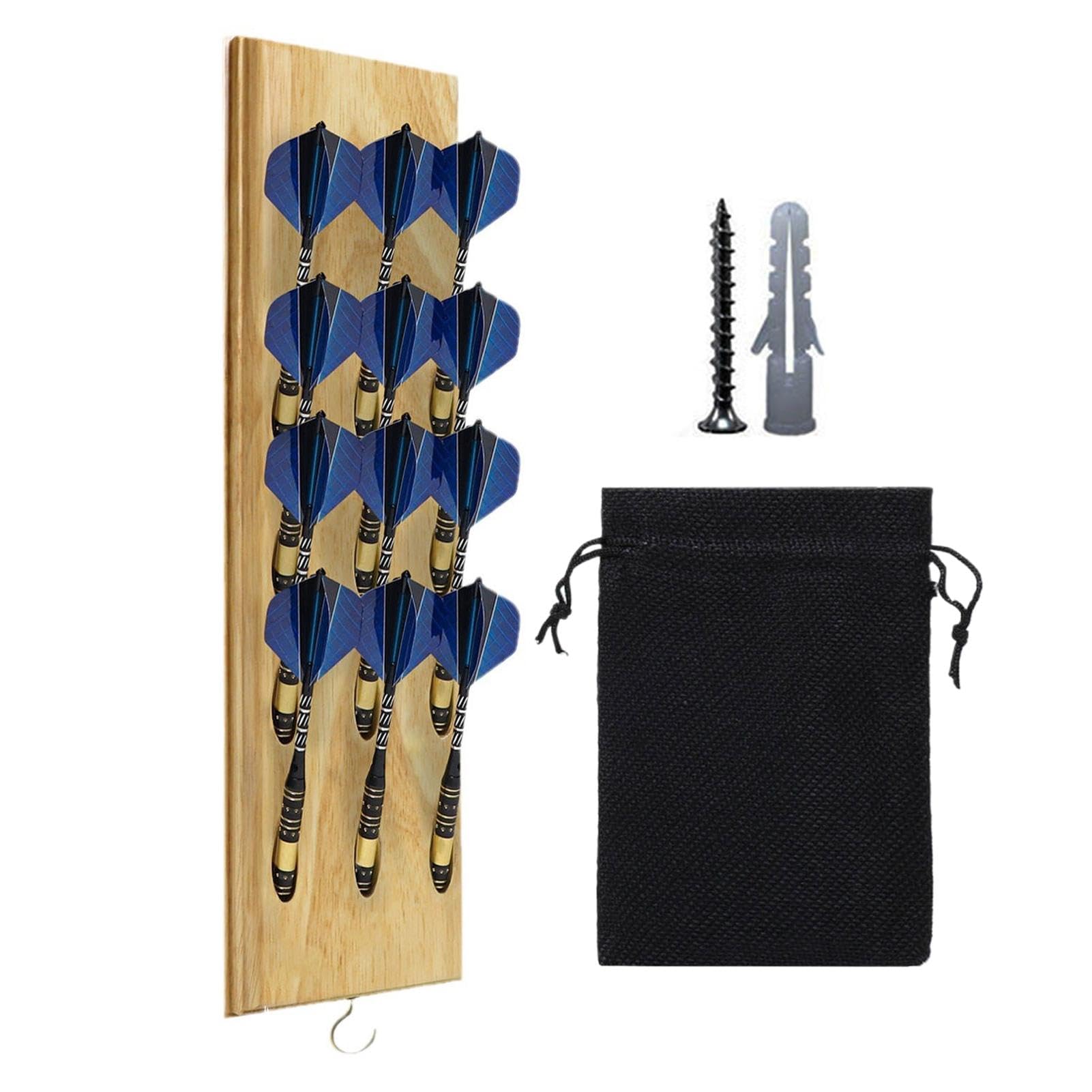 Dart Wall Holder, Multifunctional Dart Wall Display, Wall Mounted Dart Holder with Storage Bag and Screw, To Display 12 Tip Darts
