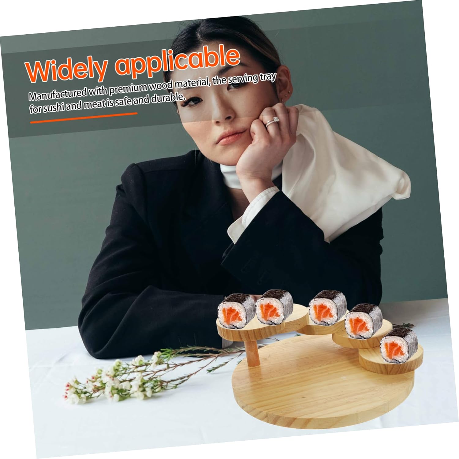 Rotating Sushi Tray Creative Practical Sushi Plate for Decoration Capacity Snack Tray for Seafood Snacks Easy to Clean Maintain for Family Parties