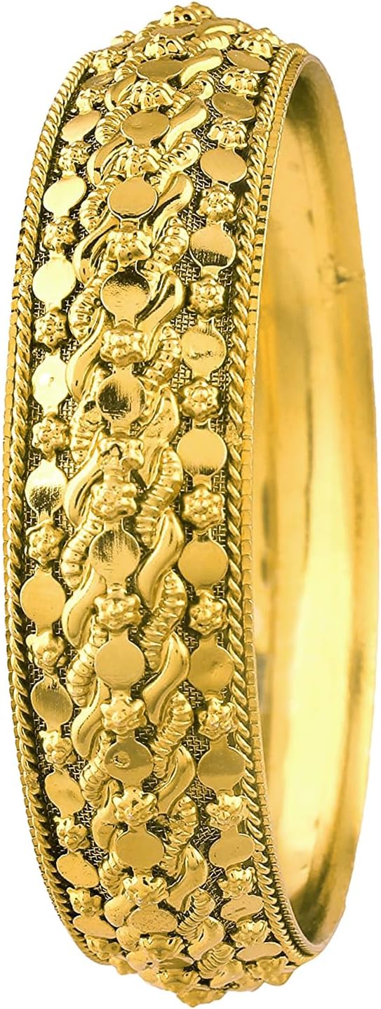 Aheli Women's Oxidized Bohemian Indian Traditional Antique Multiple Textured Bangle Bracelet Set Gift for Women