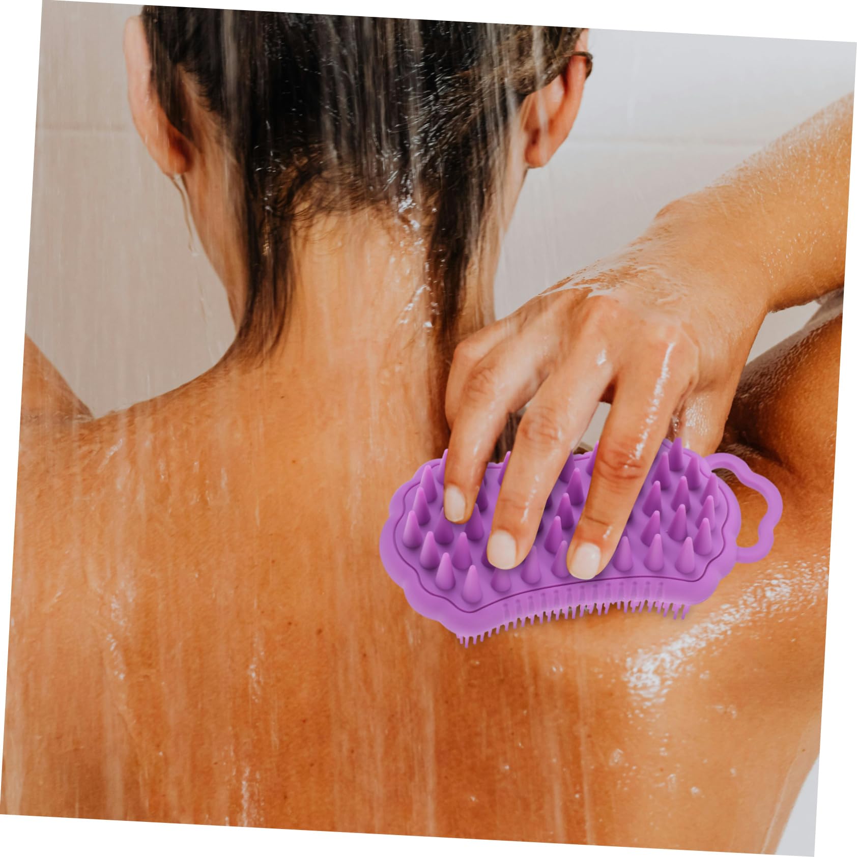 Healvian 5piezas Masajeador De Cabelludo De Silicona Cepillo Exfoliante Para Ducha Limpiador Corporal y Masajeador Para Cabello Seco y Húmedo