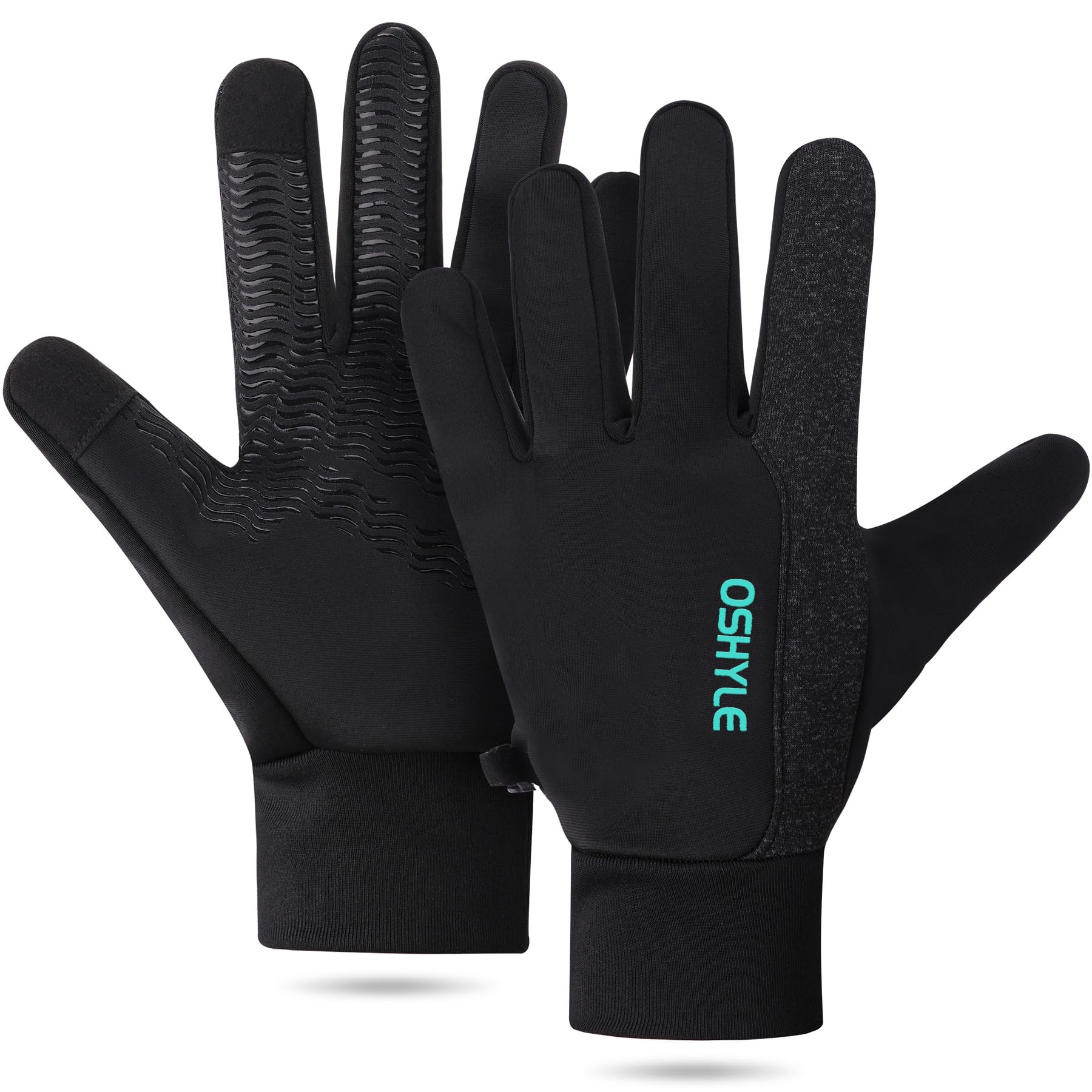 OSHYLE Guanti Invernali, Guanti da Corsa Antiscivolo in Gel di Silicone Touchscreen Antivento, Guanti da Ciclismo con Fodera Termica Morbida e Calda per Uomini e Donne