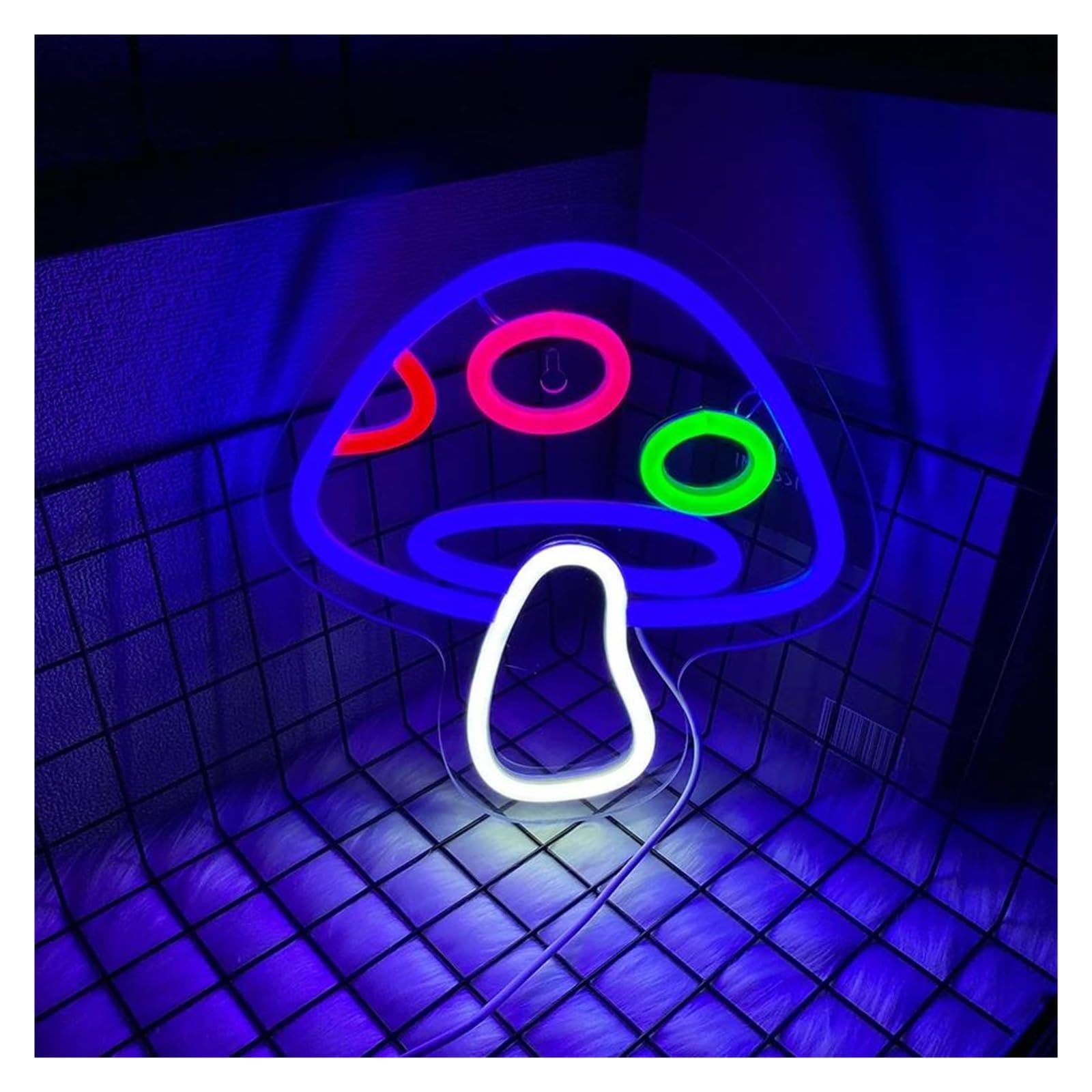 Lemst B Signs Lamp Mushroom Neon Sign, Edroom Wall Decorative Aesthetic Night Lights, Us Powered Easy To Install 22Cmх23cm(B)