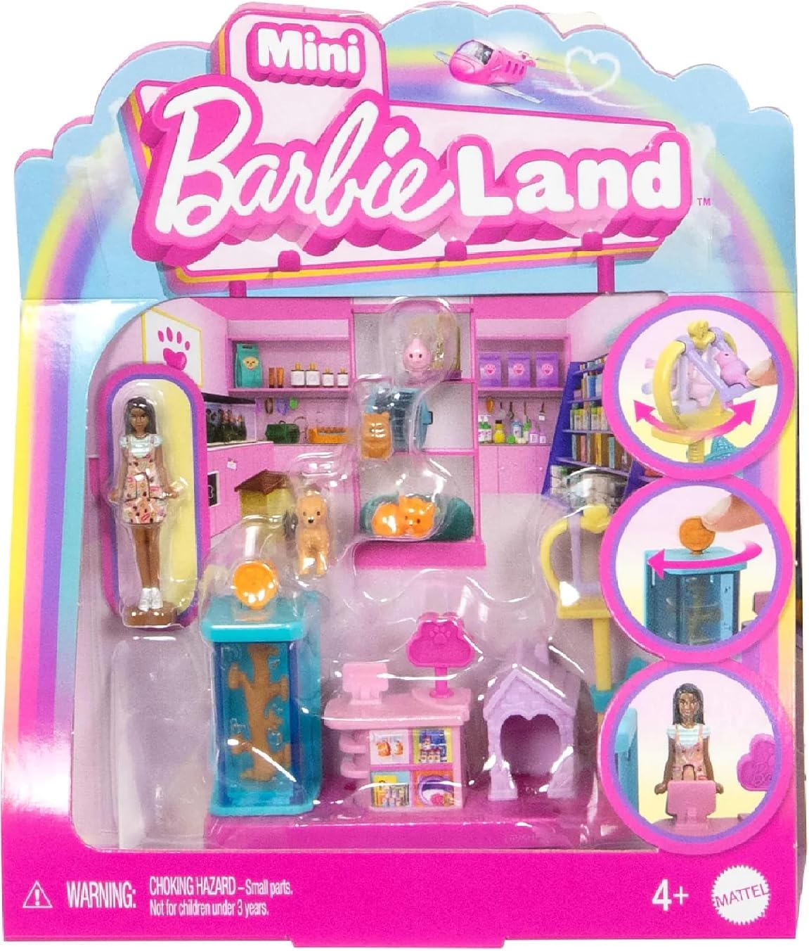 Mattel Barbie Mini BarbieLand, Assorted Toy Set with 4 Assorted Options, Includes 1 1.5 Inch Barbie Mini Doll and Accessories (Cannot Choose Model)
