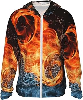 Men's UPF 50+ Sun Protection Hoodie Graffiti Hip Hop Jacket
