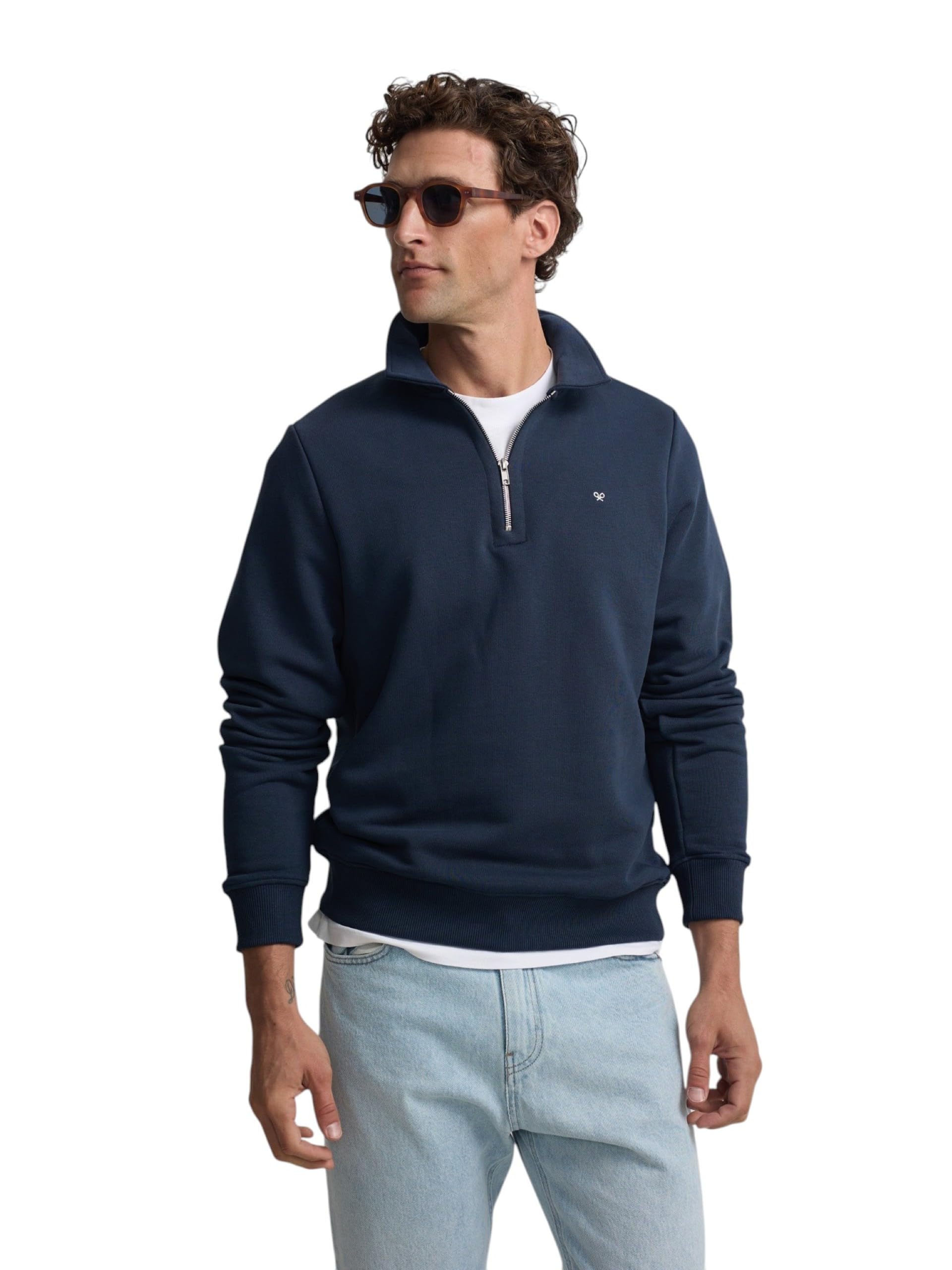 SILBON Minilogo Half Zip Sweatshirt, navy, XL-4XL