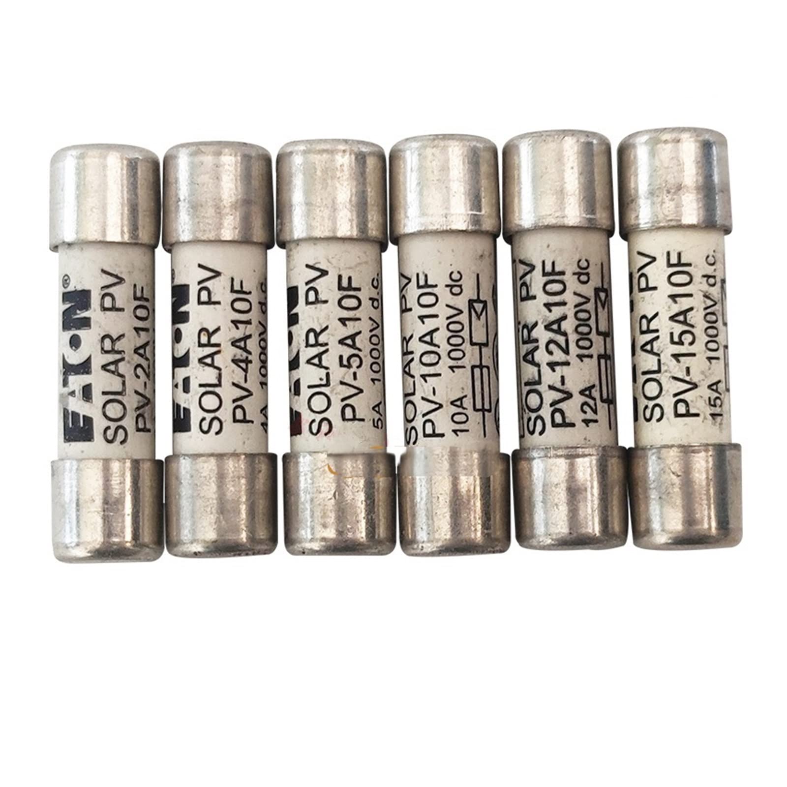 KNIUWMBMH 10Pcs Fuse Tube PV-1A10F PV-5A10F PV-10A10F PV-15A10F PV-20A10F PV- 1A~20A10F 10 * 38mm 1000V Dc Photovoltaic Fuses(PV-1A1F 1A)