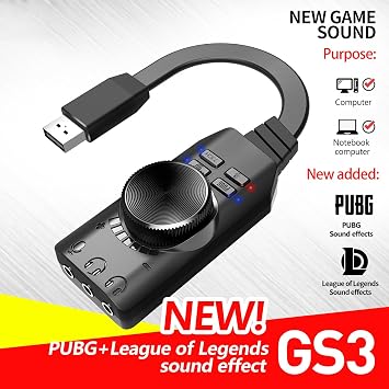 Virtual 7.1 Channel USB External Sound Card Adapter Plug for PC Laptop PS5