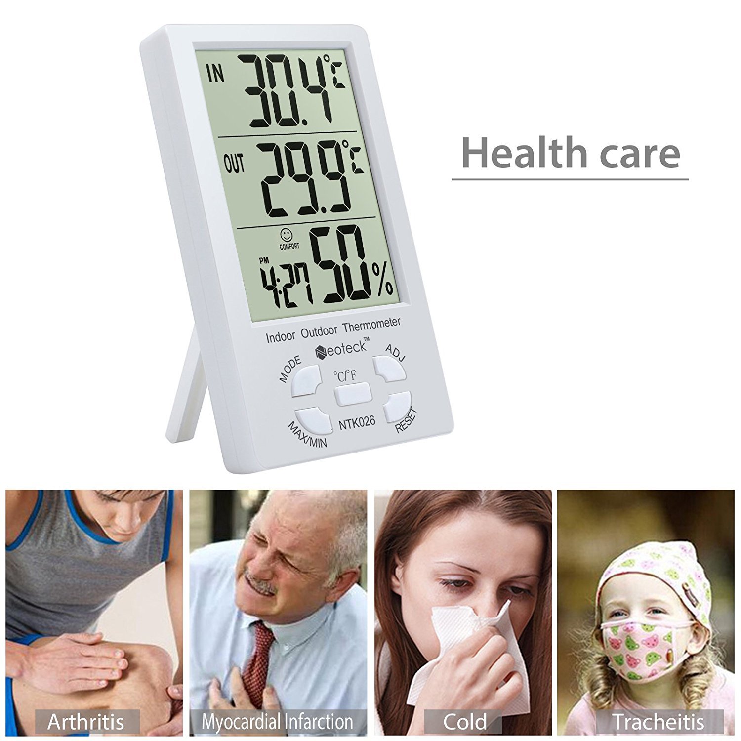 Medidor De Temperatura Y Humedad Con LCD Digital Para Para Casa Oficina Talleres Escuelas Kusrkot Medidor De Termometro Dc105 - Foto 10