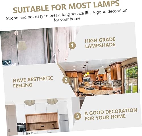 Miniatura 8 de DOITOOL Lámpara de ratán E27, lámpara rústica, lámparas de pared, lámparas colgantes de ratán, lámpara de escritorio, pantalla de mimbre, lámpara de