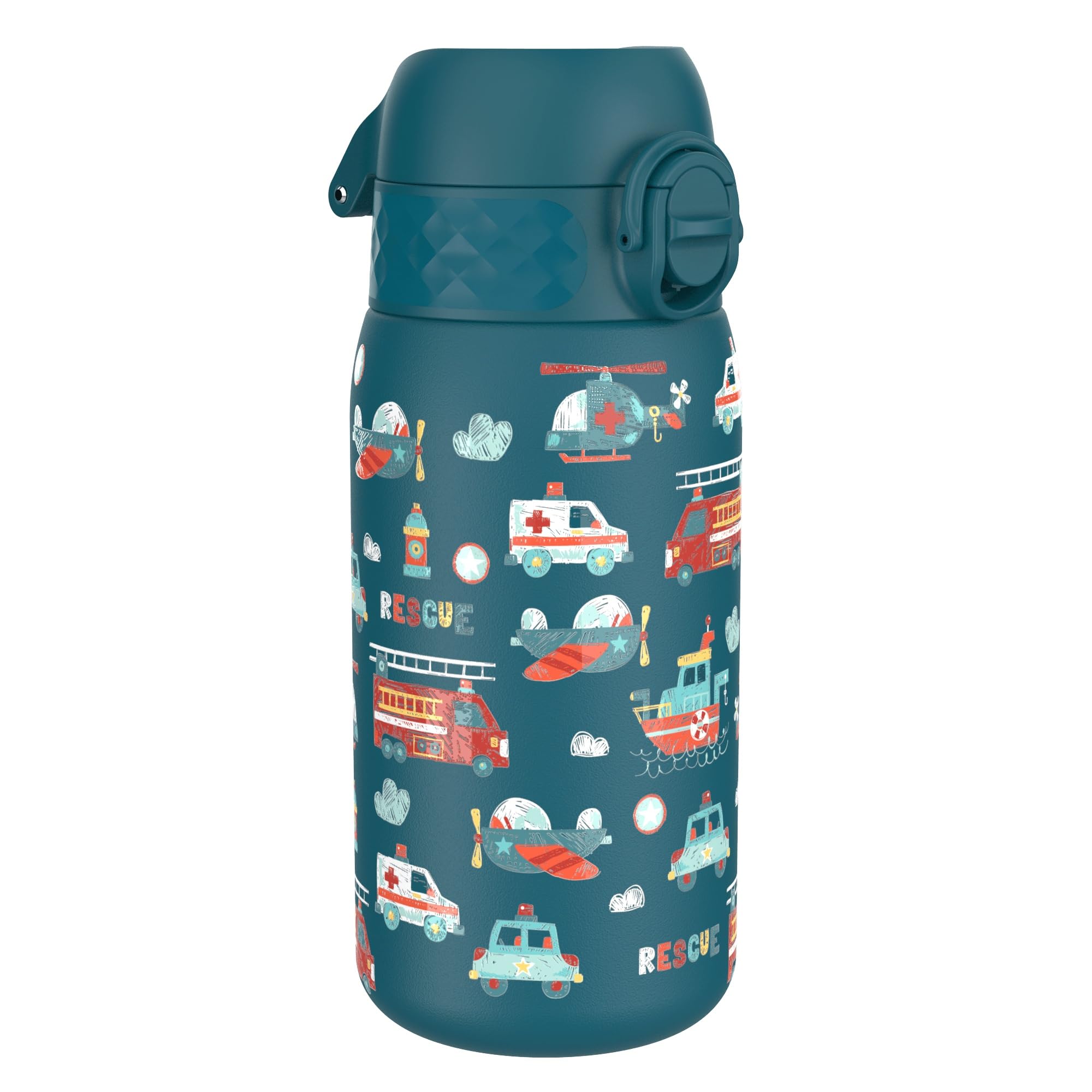 Ion8 Lightweight Steel Kids Water Bottle, 400ml/13oz, Non-Insulated, Leak Proof, Easy to Open, Secure Lock, Dishwasher Safe