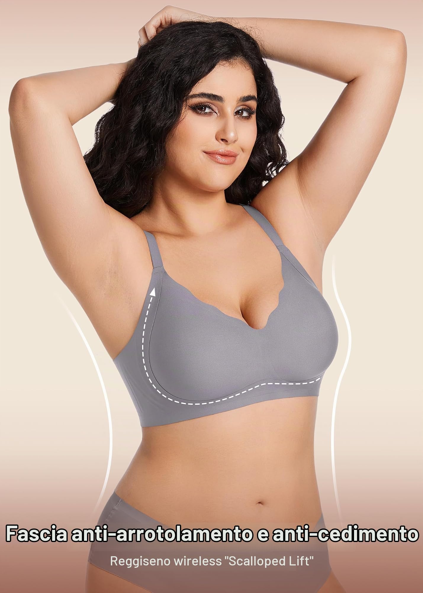 HBselect Reggiseno Senza Ferretto Push Up Gelatina Senza Fili Bralette Donna Senza Cuciture Comodo T-Shirt Reggiseno Invisibile con Jelly Strip Comfort e Supporto Quotidiano