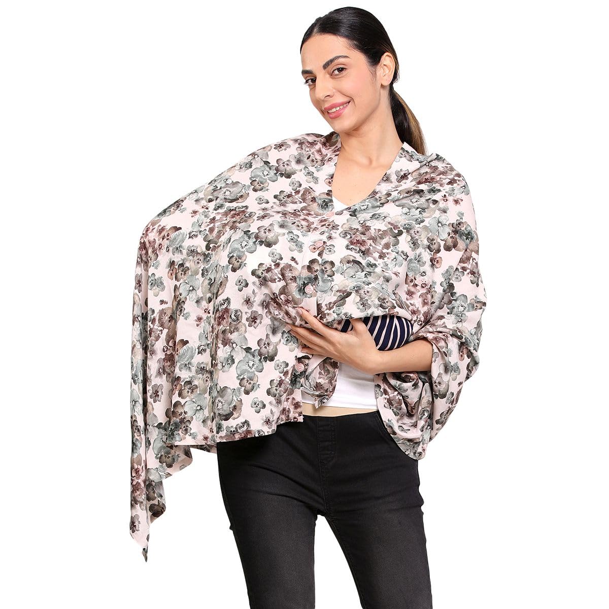 Women Multi Color Woven Nursing Wrapper (One Size)