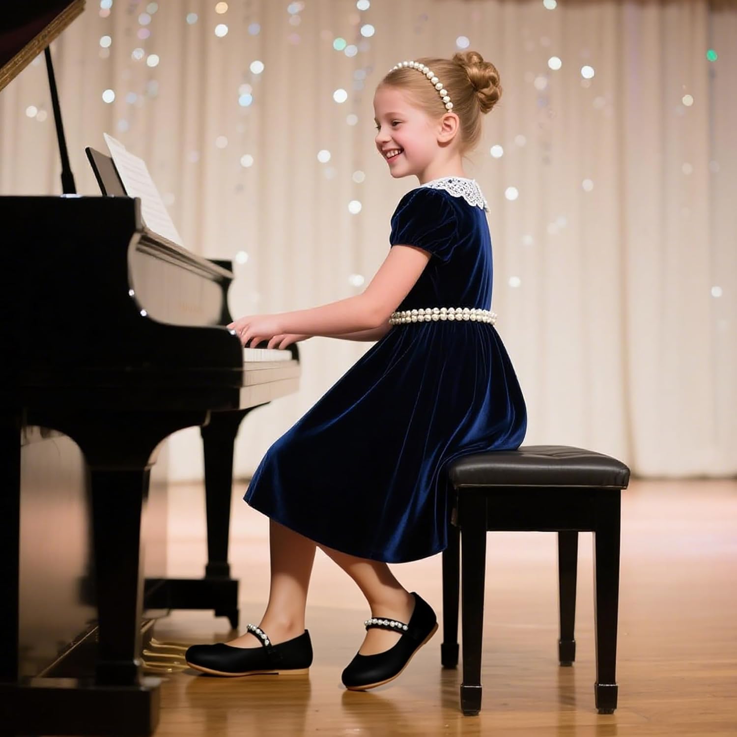 Flaryzone Toddler/Little Girls' Ballerina Flat Mary Jane Princess Dress Shoes - Wedding School Party - Image 3