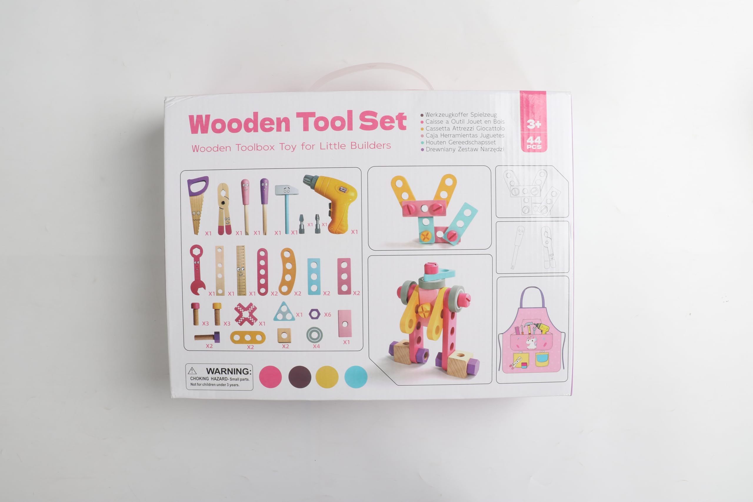 Jouet Enfant 3 ans, Jouet Fille 3 ans, Boite a Outils Enfant Montessori Jeux Enfants 3 ans, Jeux Fille 3 4 ans Bois Jouets avec Perceuse Tablier Bricolage Outils Cadeau Fille 3 4 5 ans Garçon (44 Pcs)