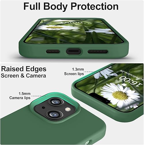 Miniatura 3 de Vooii Funda compatible con iPhone 14, silicona líquida sedosa al tacto, forro de microfibra suave antiarañazos, ultra delgada, a prueba de golpes,