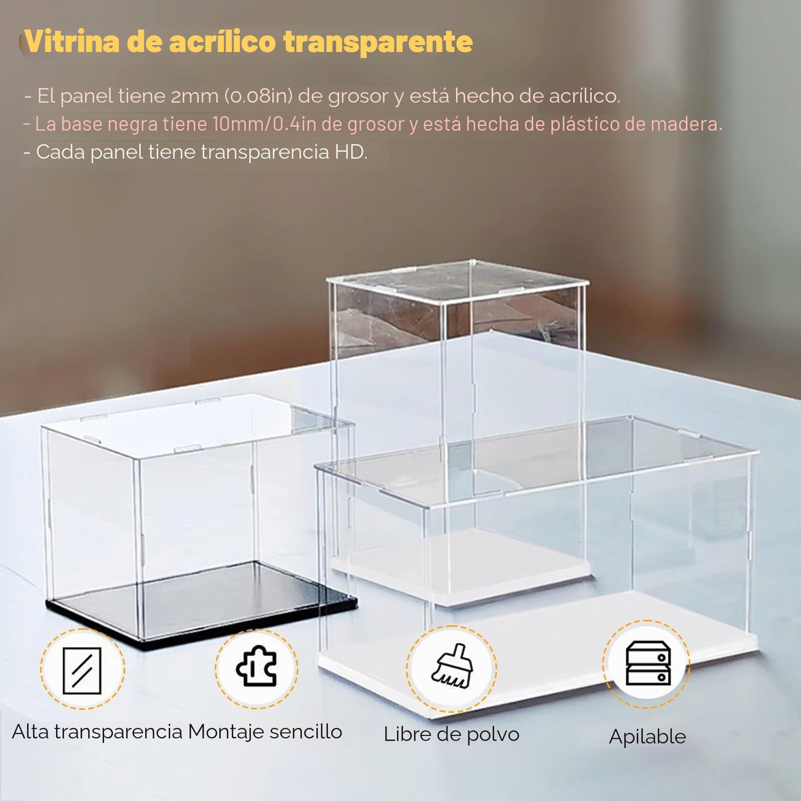Vitrina de acrílico transparente Colección de Figuras de Acción Caja Expositora Transparente, Caja Organizadora Extra Grande de Acrílico para Mostrador Vitrina 10 15 20 25 30 35 40 45 50 55 60 65 70 C