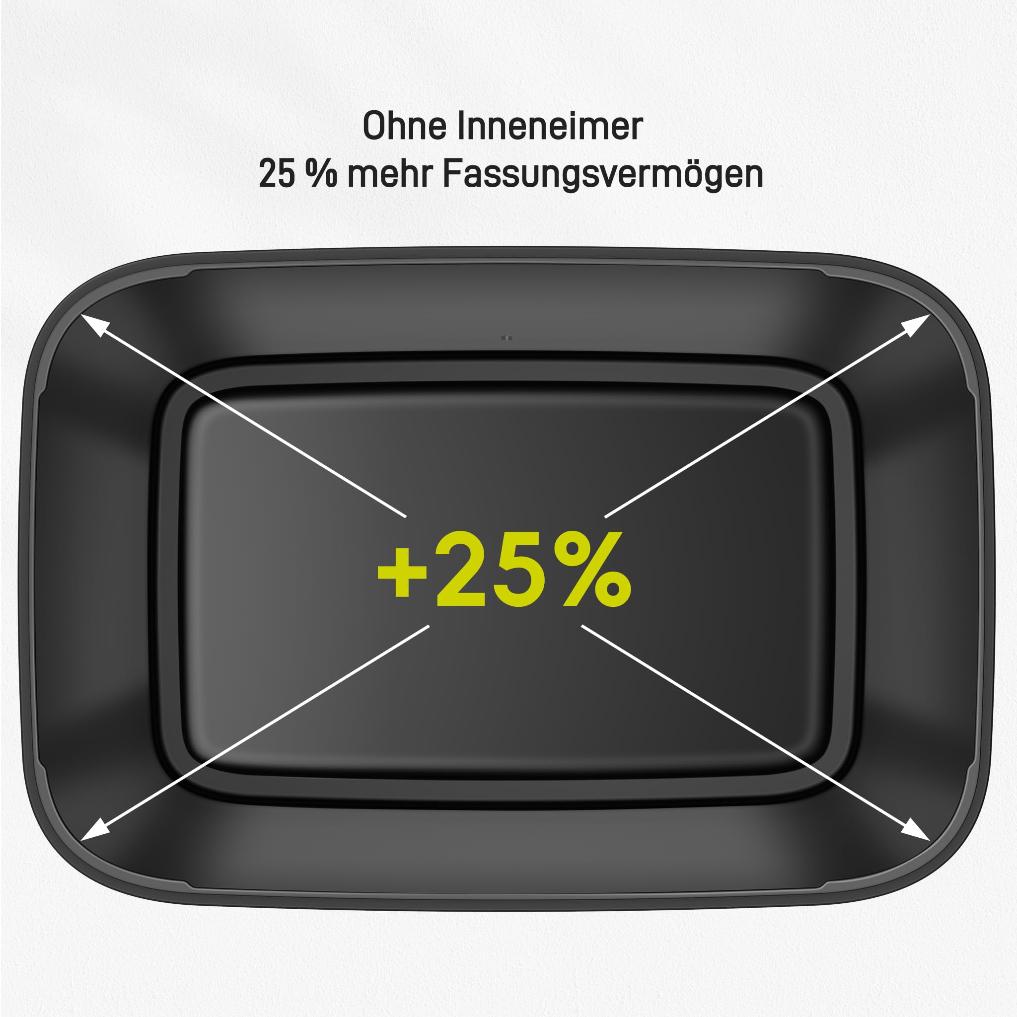 EKO Hana Deluxe 50L Mülleimer mit Sensor, Automatischer Mülleimer Küche, rechteckiger Bewegungssensor Abfalleimer, Soft Closing Deckel, fingerabdruckfrei, elektrischer Mülleimer, Schwarz, Kunststoff