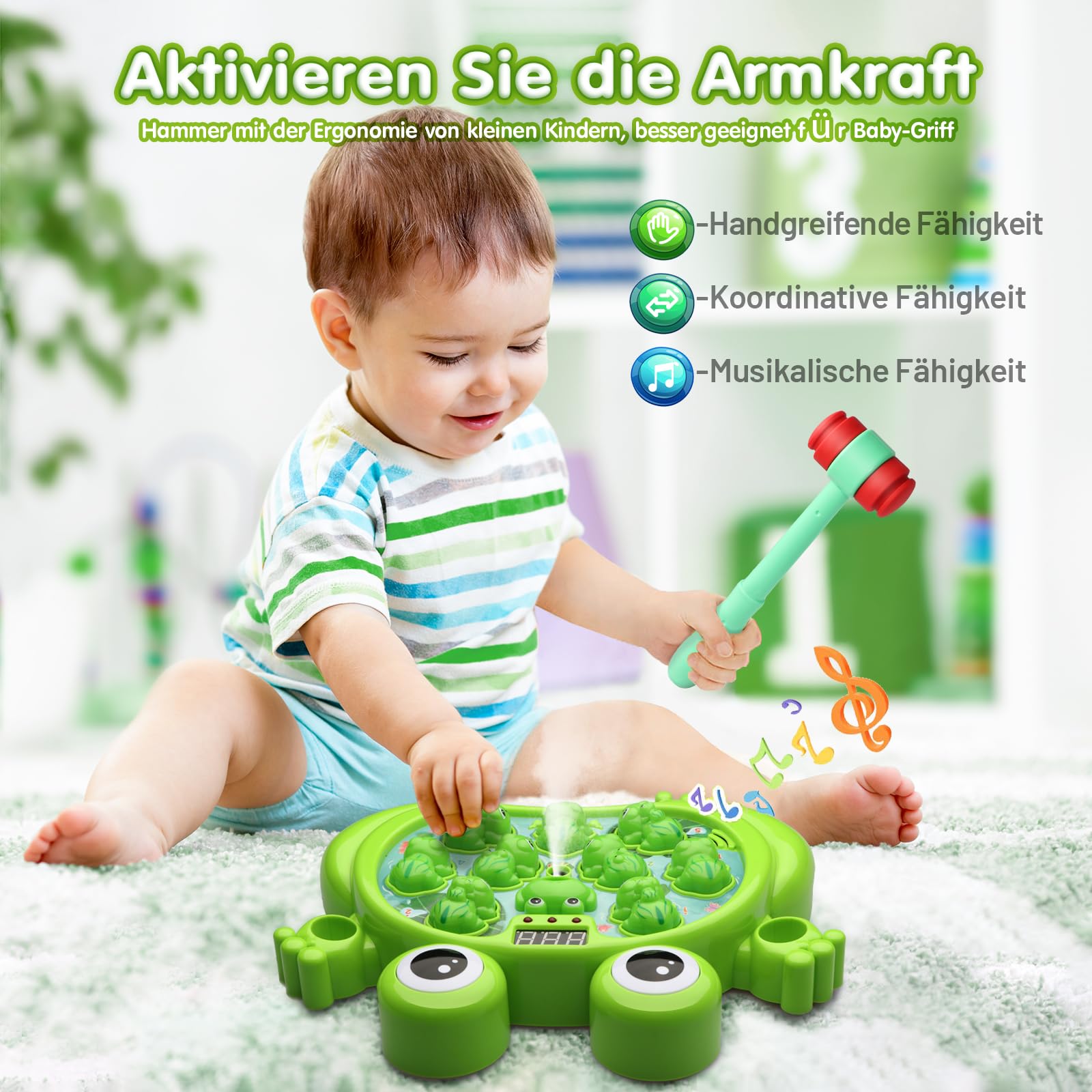 Hot Bee Spielzeug für 2 3 4 5 Jahre alt Junge Mädchen Hammerspielzeug für ab 2 Jahren Kleinkinder Kinderspielzeug Geburtstag-Geschenk für Kinder Alter 2-5 Frühes Lernspielzeug Hammerspiel Klopfspiel