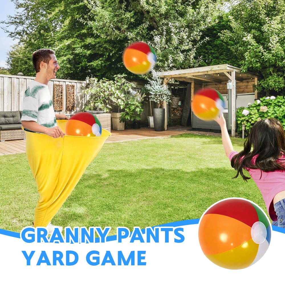 Granny Pants Gioco di lancio, 2 pezzi Granny Pants Yard Game per adulti e bambini, con 10 palline per saltare e 1 pompa per palloncini, gioco all'aperto per feste in giardino, parco, spiaggia