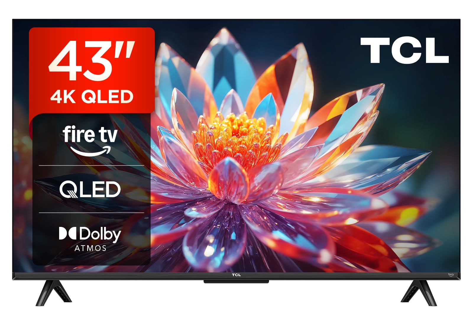 TCL TV 43T6C-UK 43 pollici QLED 4K HDR, Fire TV (Smart TV con Dolby Vision & Atmos, HDR10+, Press & Ask Alexa, nuovo modello 2025)