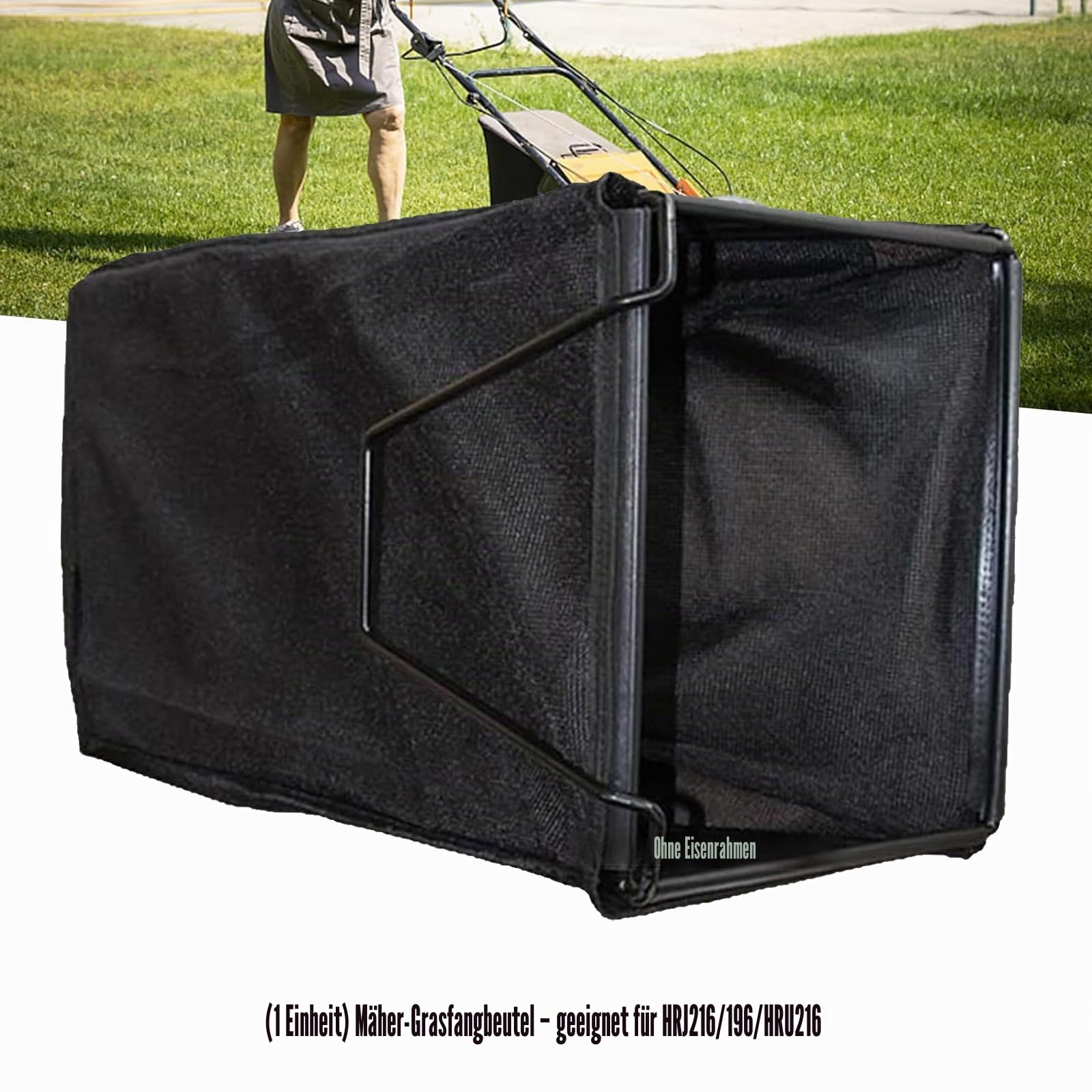 Robuster Grasfangkorb aus Stoff, 37 x 28 x 66,5 cm, Schnellentriegelung, HRJ216/196/HRU216, robuste Tasche
