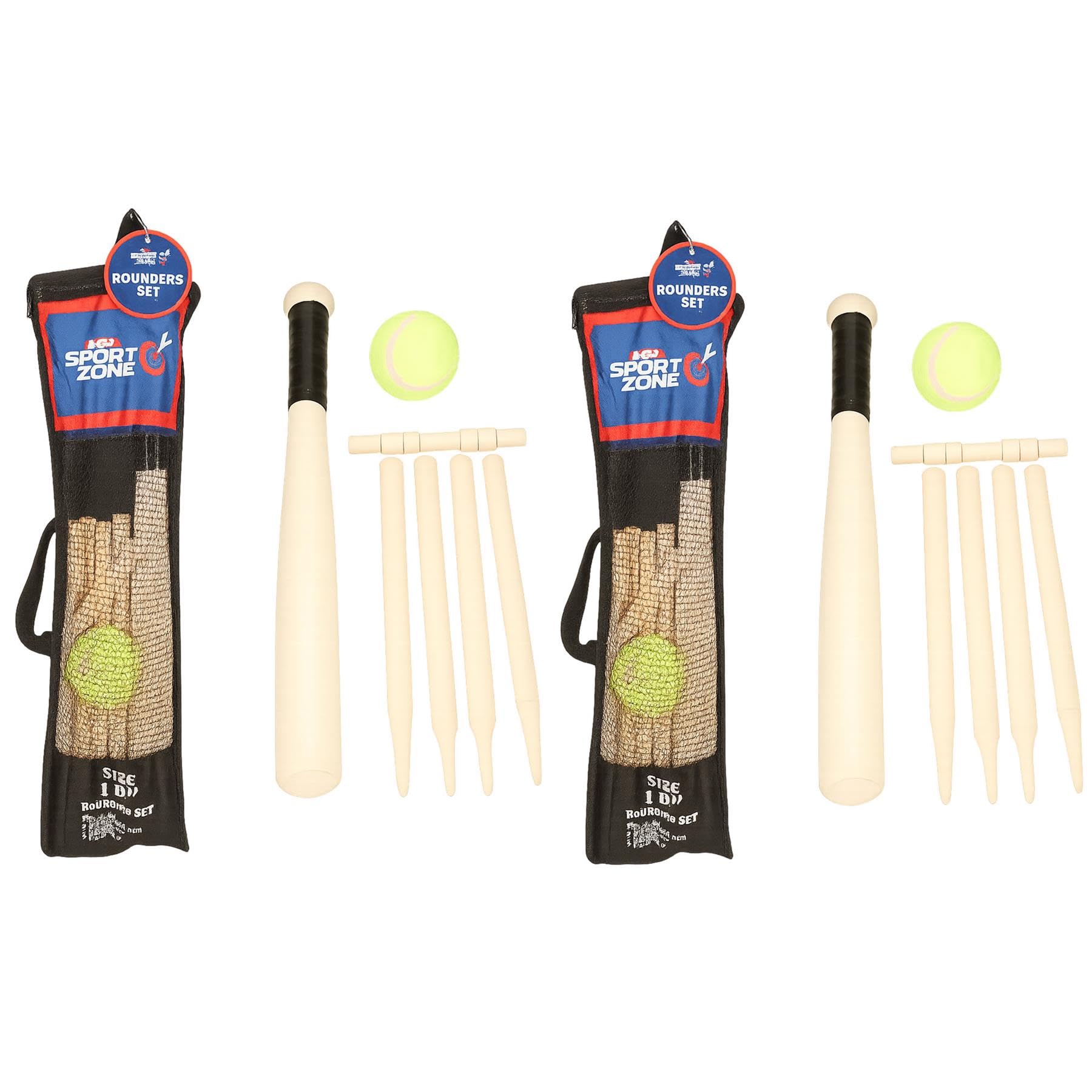 A2Z Rounders Set All-in-One Outdoor Garden Game Kit with Bat Ball Posts and Carry Bag Portable Family Sports Set for School Sports Beach Park Garden Games Fun Activities