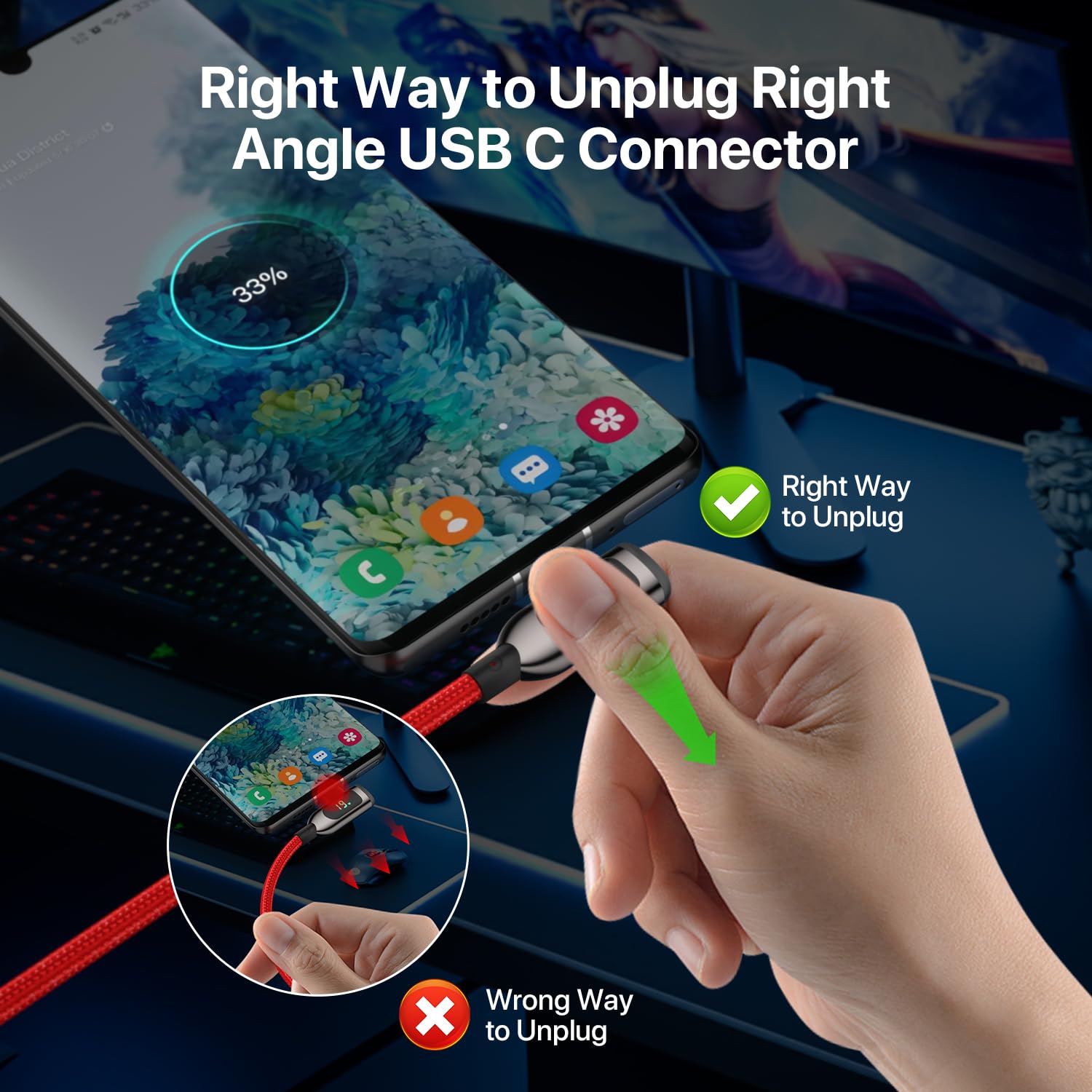 SOOPII Lot de 2 câbles USB C vers USB C à angle droit de 100 W, boîtier en alliage de zinc tressé de type C avec écran LED pour iPhone 16/15, iPad Air/Pro, MacBook Pro, Samsung S23/S22/S10, Pixel, LG