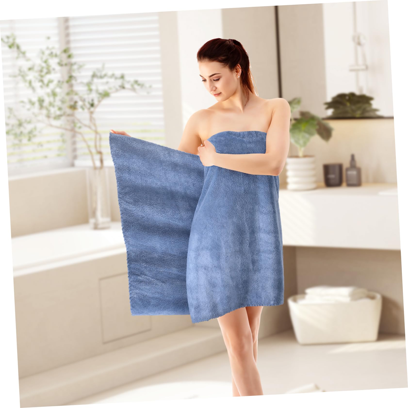 Ensemble de Serviettes de Bain 5 Pièces avec Dentelle | Grand Format, Absorption Rapide, Usage Maison et Voyage, Polyester Nylon, Style Simple et Élégant