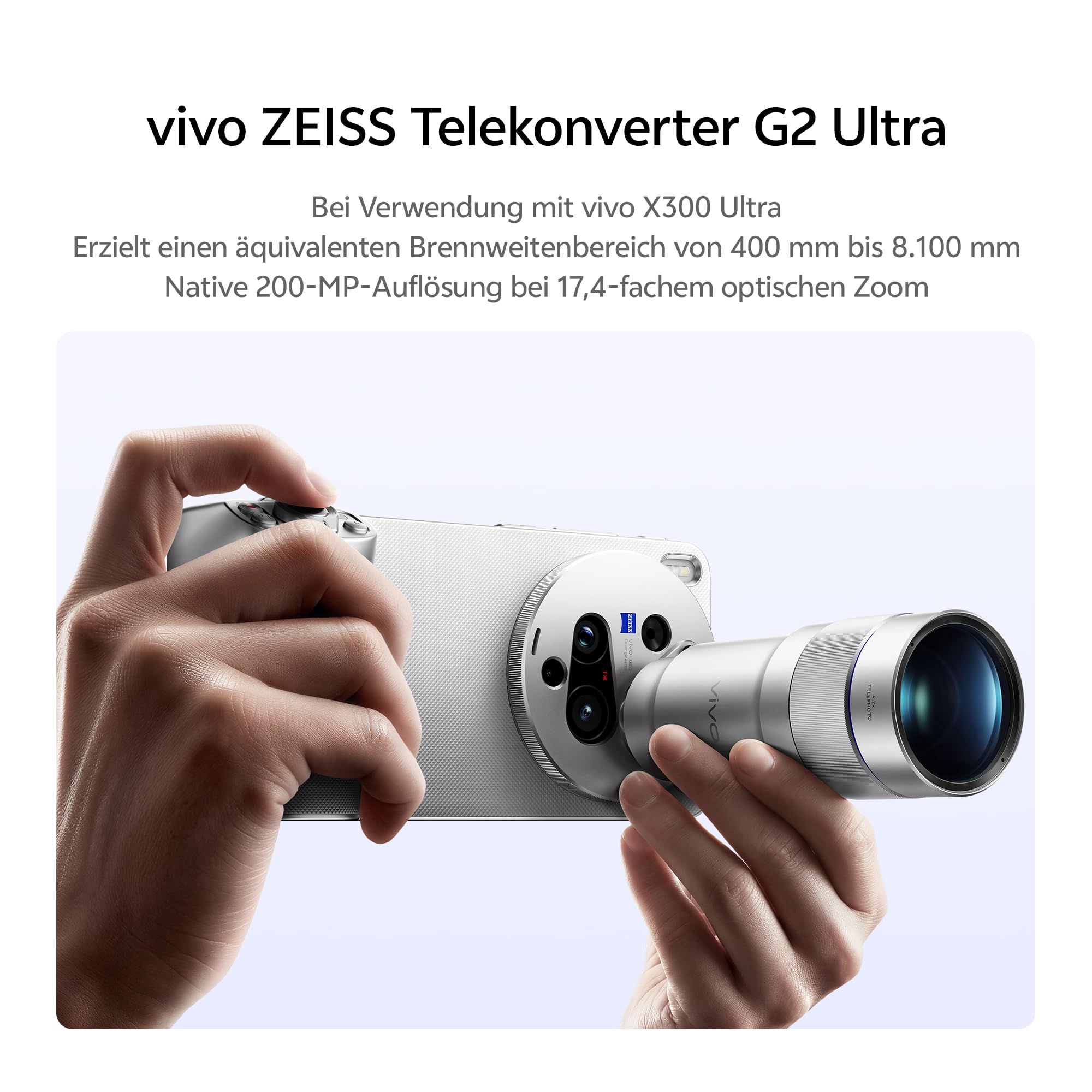 vivo ZEISS Telephoto Extender G2 Ultra, 400mm Teleobjektiv Fotografie Set für vivo X300 Ultra